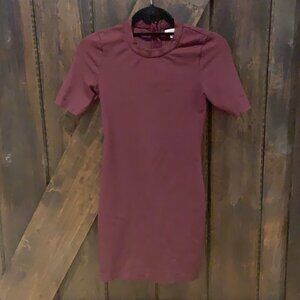 Sunday Best midi zipper back maroon dress